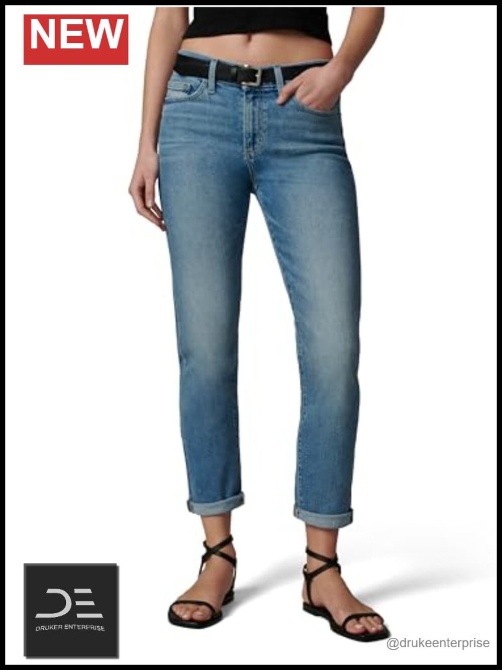 Boyfriend Jeans Mid-Rise Comfort Stretch Denim 5-Pocket Casual